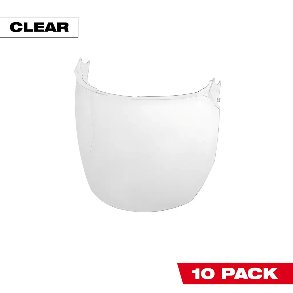 10pk Clear Face Shield Replacement Lenses (Helmet & Hard Hat Mount)