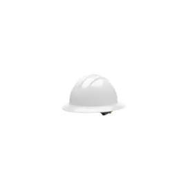 Bullard 33WHR HDPE Full Brim Hard Hat With 6 Point Ratchet Suspension, White, 1 Each