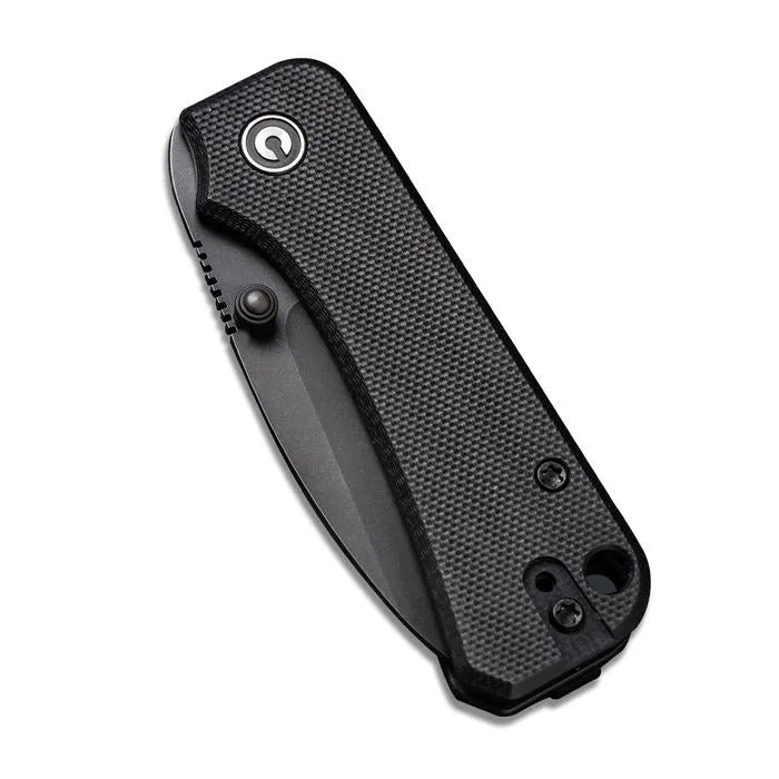 Civivi Baby Banter Thumb Stud Knife - Black G10 Handle (2.34" Black Stonewashed Nitro-V) C 19068S-2