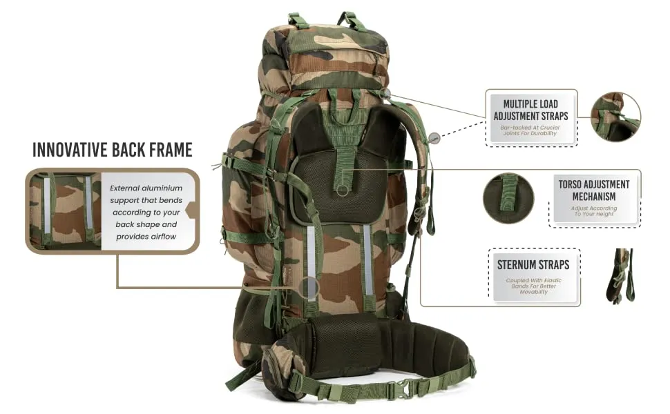 Colonel Pro 90 L Rucksack With Organizer Pack Army Green