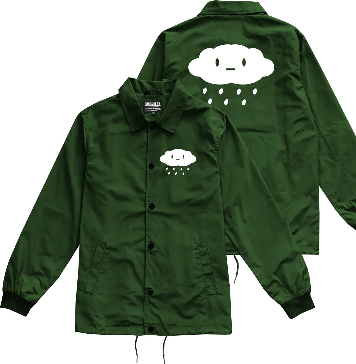 Cute Face Rain Cloud Mens Coaches Jacket