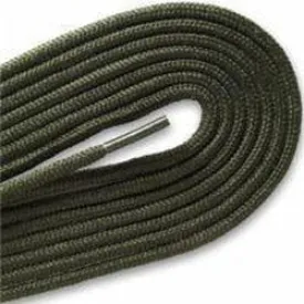 Fashion Thin Round Dress 1/8" Laces Custom Length with Tip - Olive Green (1 Pair Pack) Shoelaces