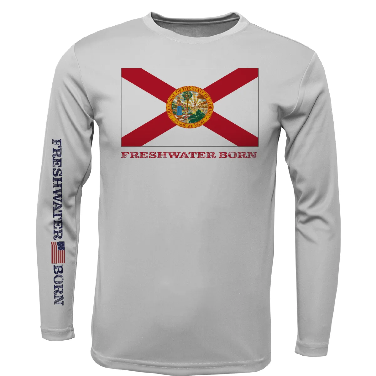 Florida Flag Freshwater Born Boy's Long Sleeve UPF 50  Dry-Fit Shirt