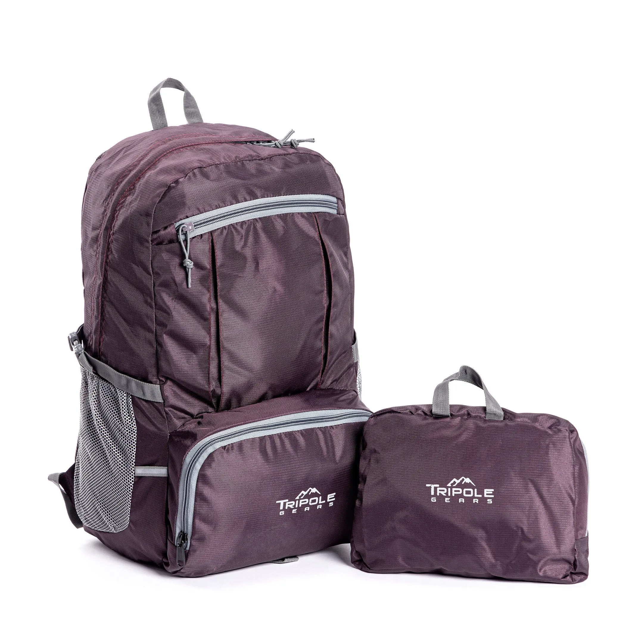 Foldable PAKEASY Backpack and Day Bag for Hiking and Day Trips | Wine