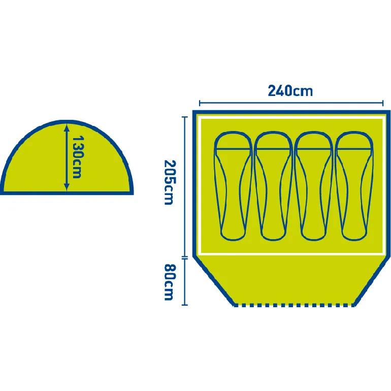 Ghabhar 4 Man Double Skin Tent in Blue