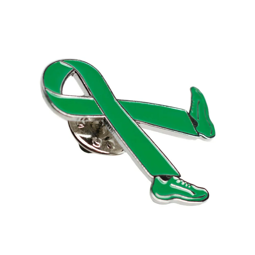 Green Ribbon Walk Run Lapel Pin