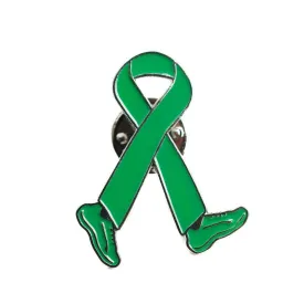 Green Ribbon Walk Run Lapel Pin