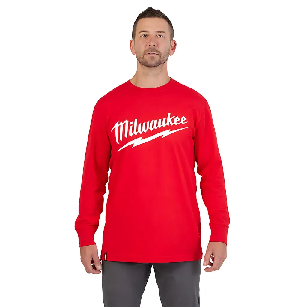 Heavy Duty T-Shirt - Long Sleeve Logo Red M