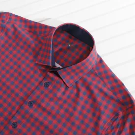 Hustle Sport Shirt - Long Sleeve - Red Navy Gingham