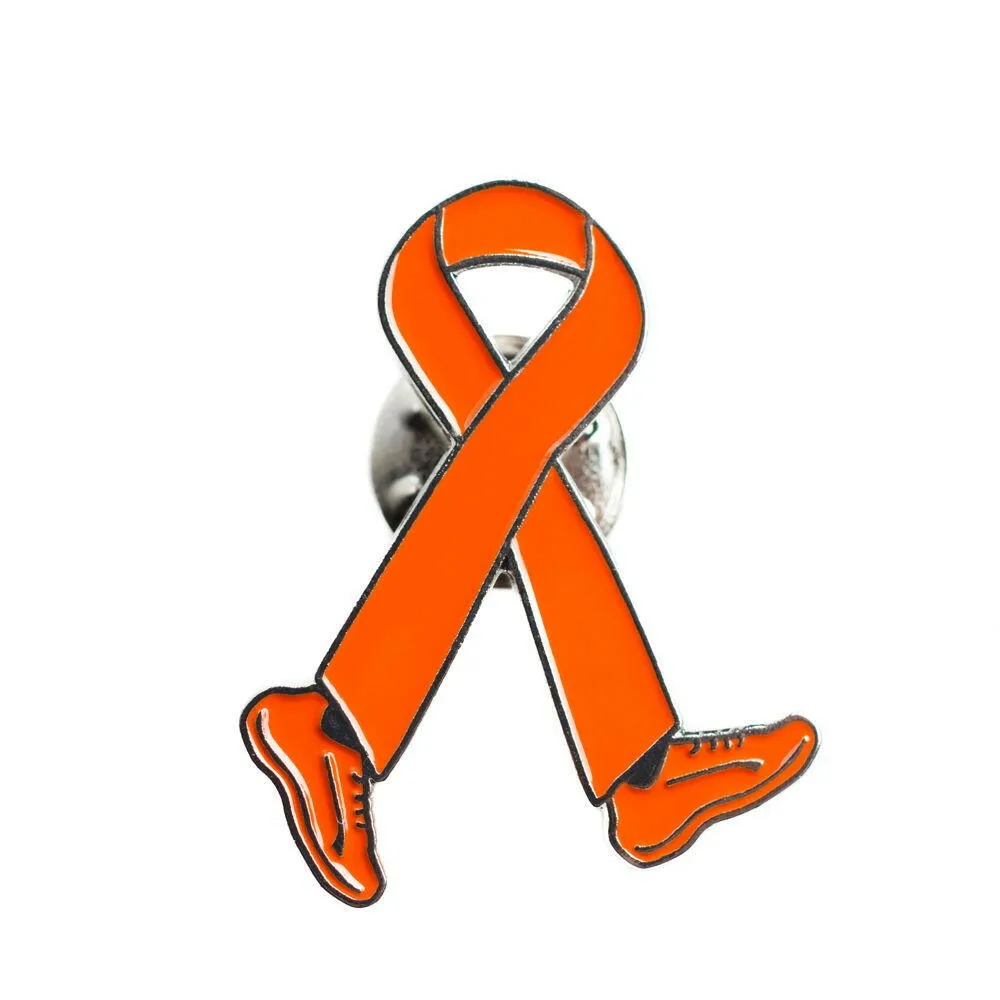 Orange Ribbon Walk Run Lapel Pin