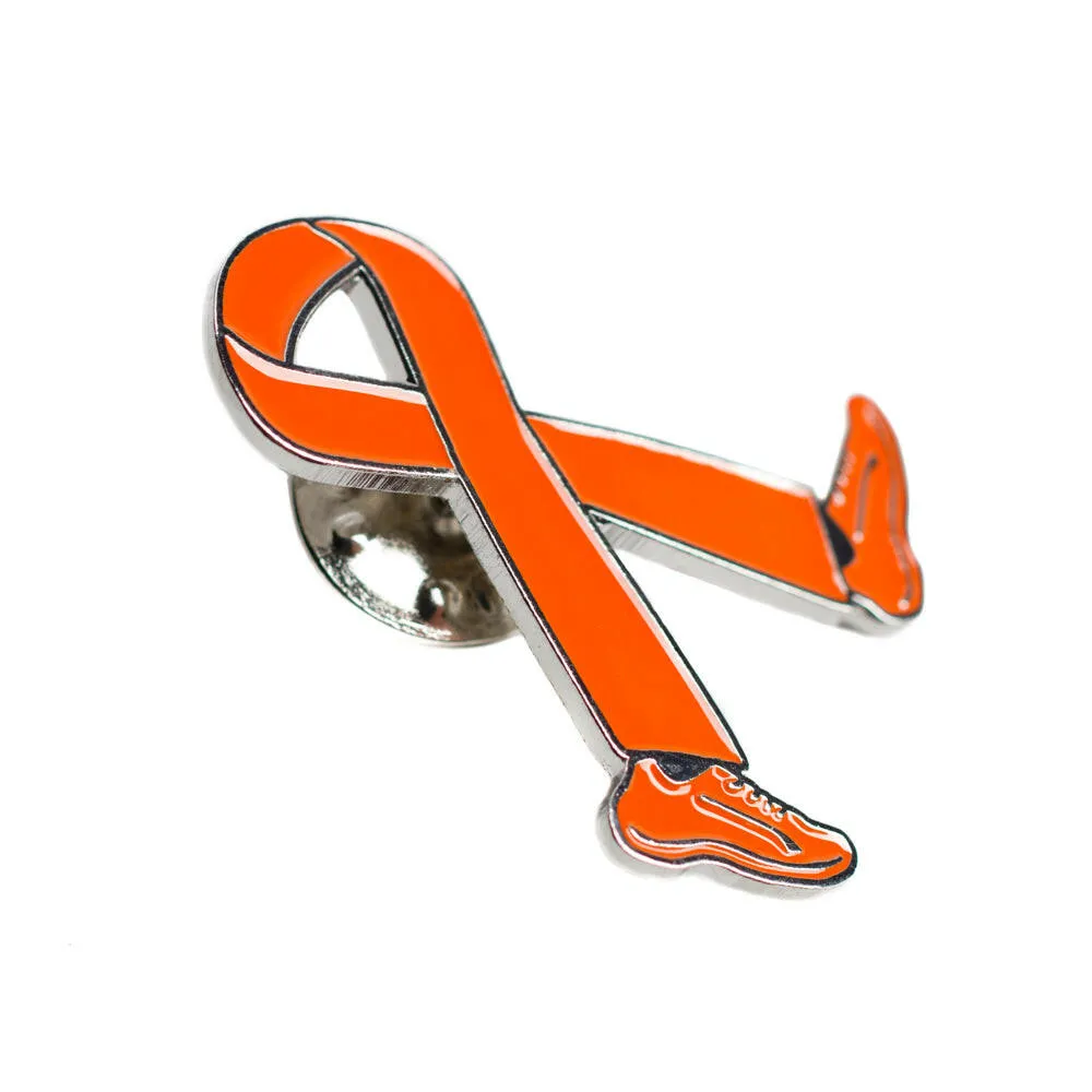 Orange Ribbon Walk Run Lapel Pin