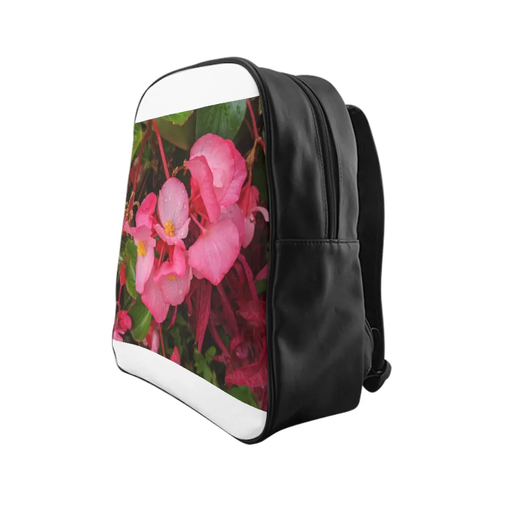 Pink Flowers School Backpack