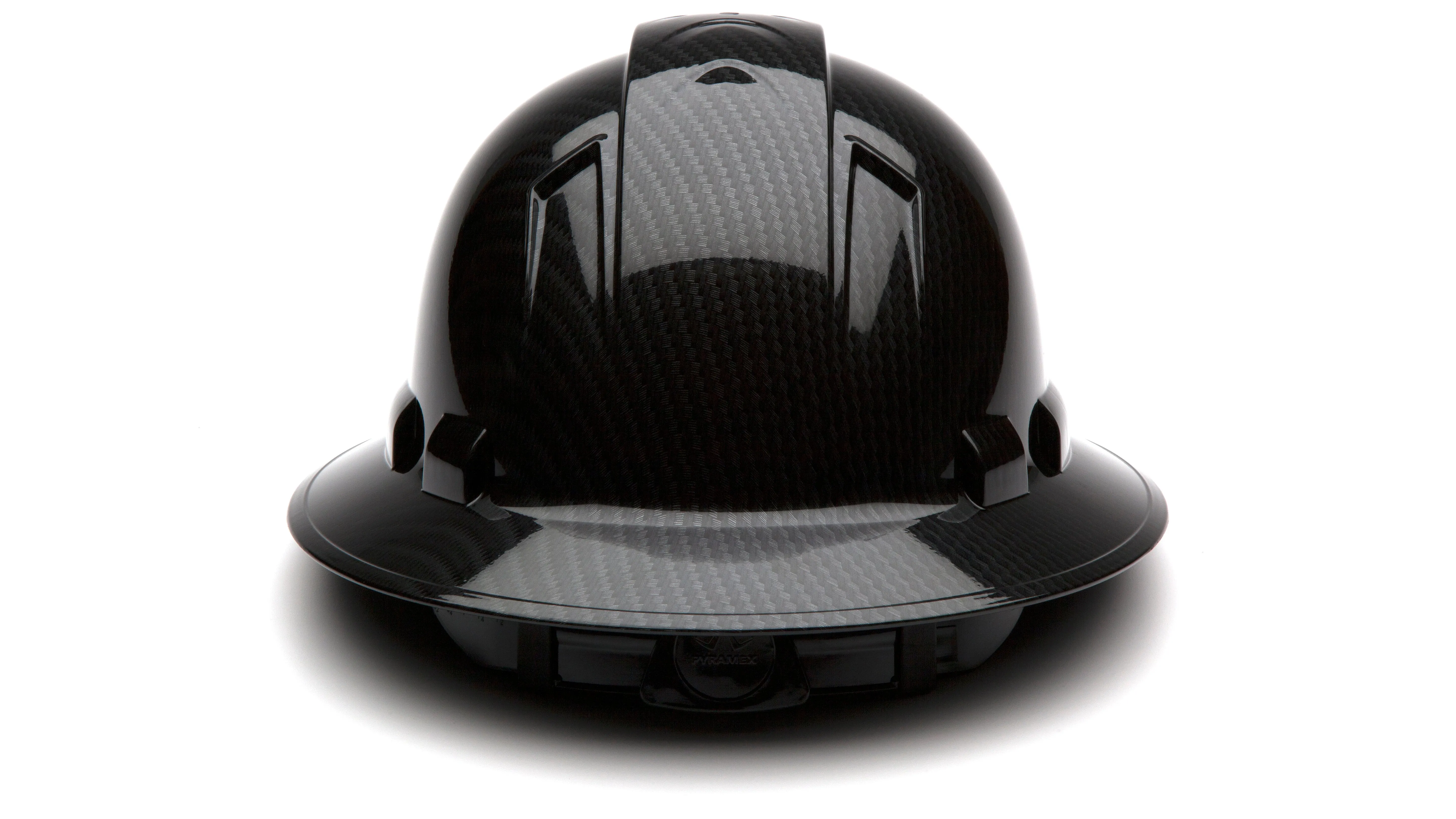 Pyramex Shiny Black Graphite Ridgeline Full Brim Hard Hat HP54117S