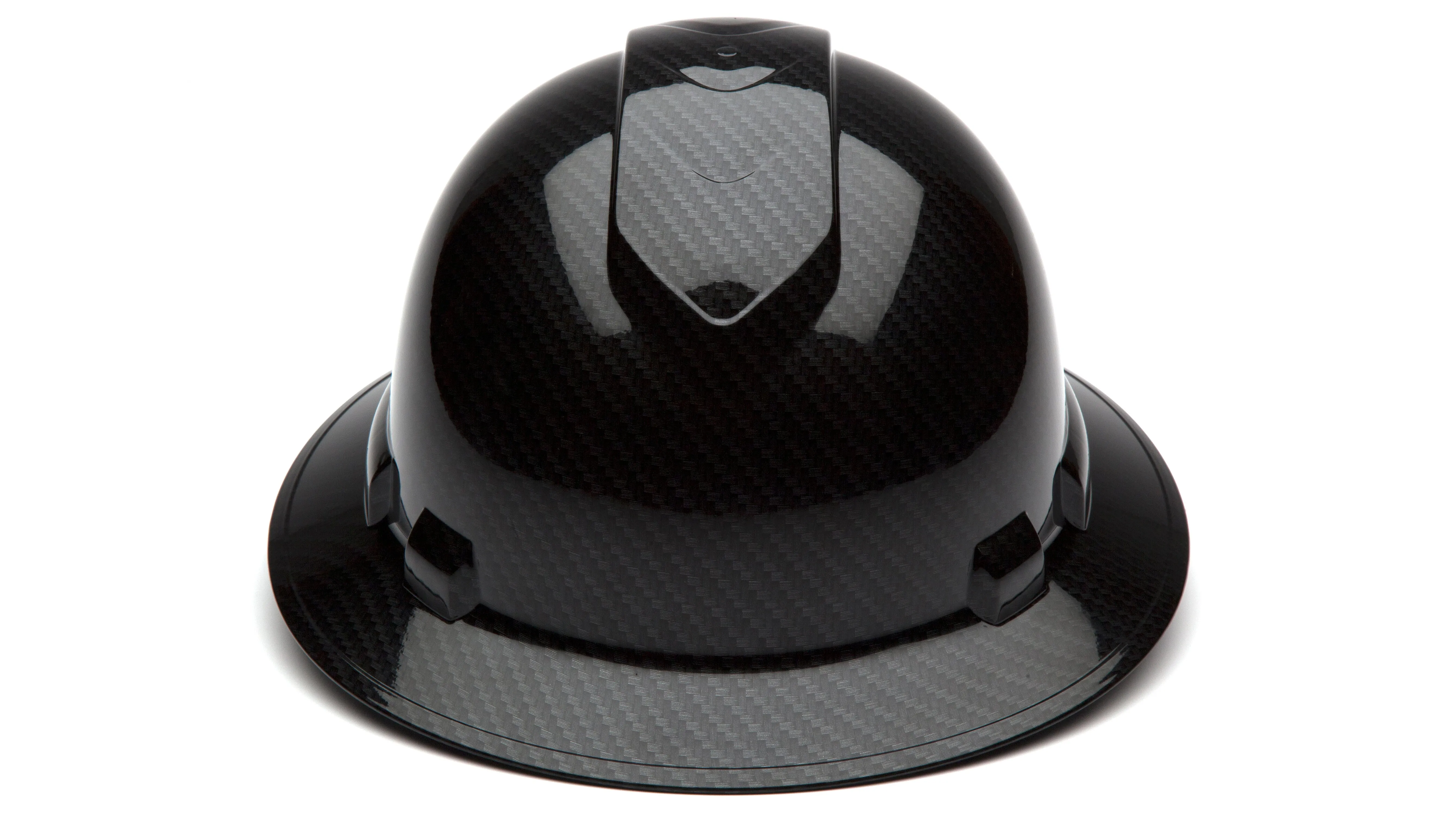 Pyramex Shiny Black Graphite Ridgeline Full Brim Hard Hat HP54117S