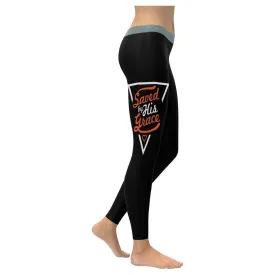 Saved By His Grace Funny Christian Jesus Faith Upf40  Womens Leggings - Christian Leggings For Women