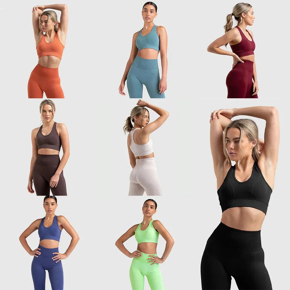 Seamless Yoga Waist Leggings Set