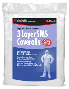 SMS DISPOSABLE COVERALLS HOODED WITH BOOTS