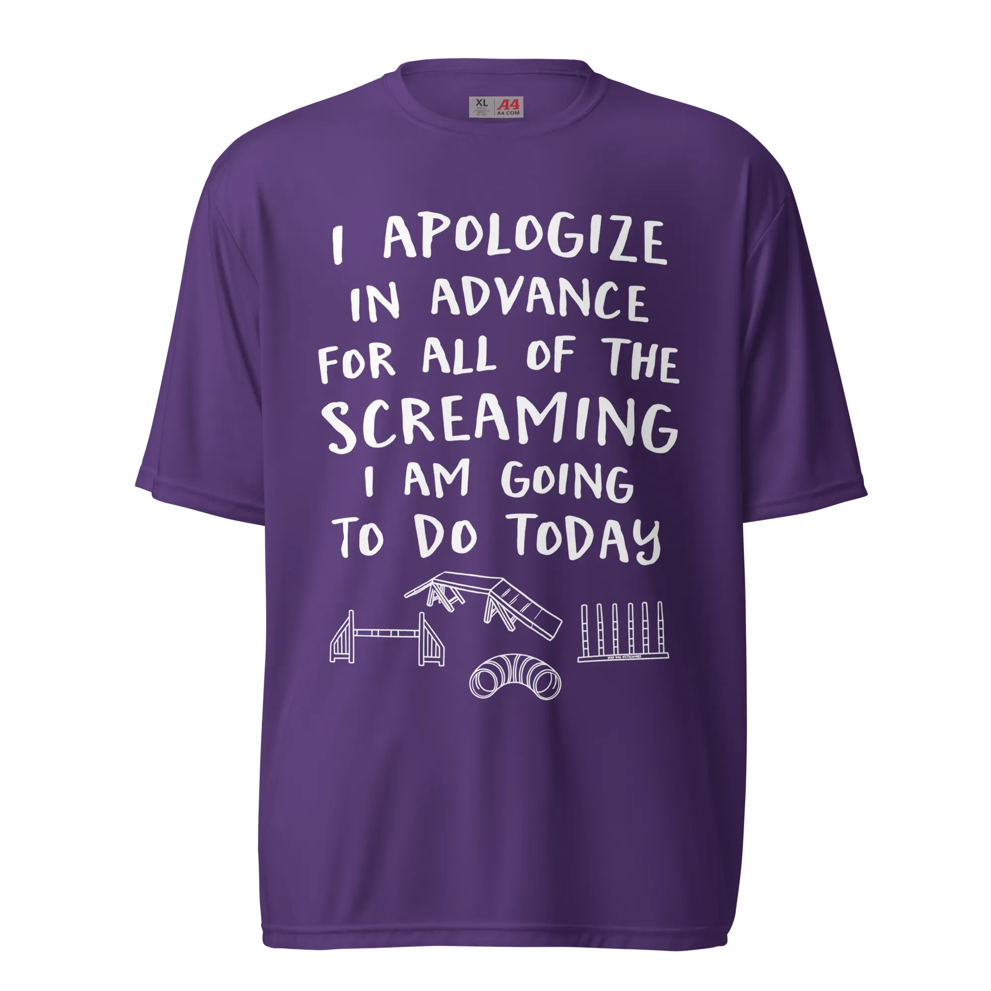 unisex performance crew neck: apologize (agility) dark colors