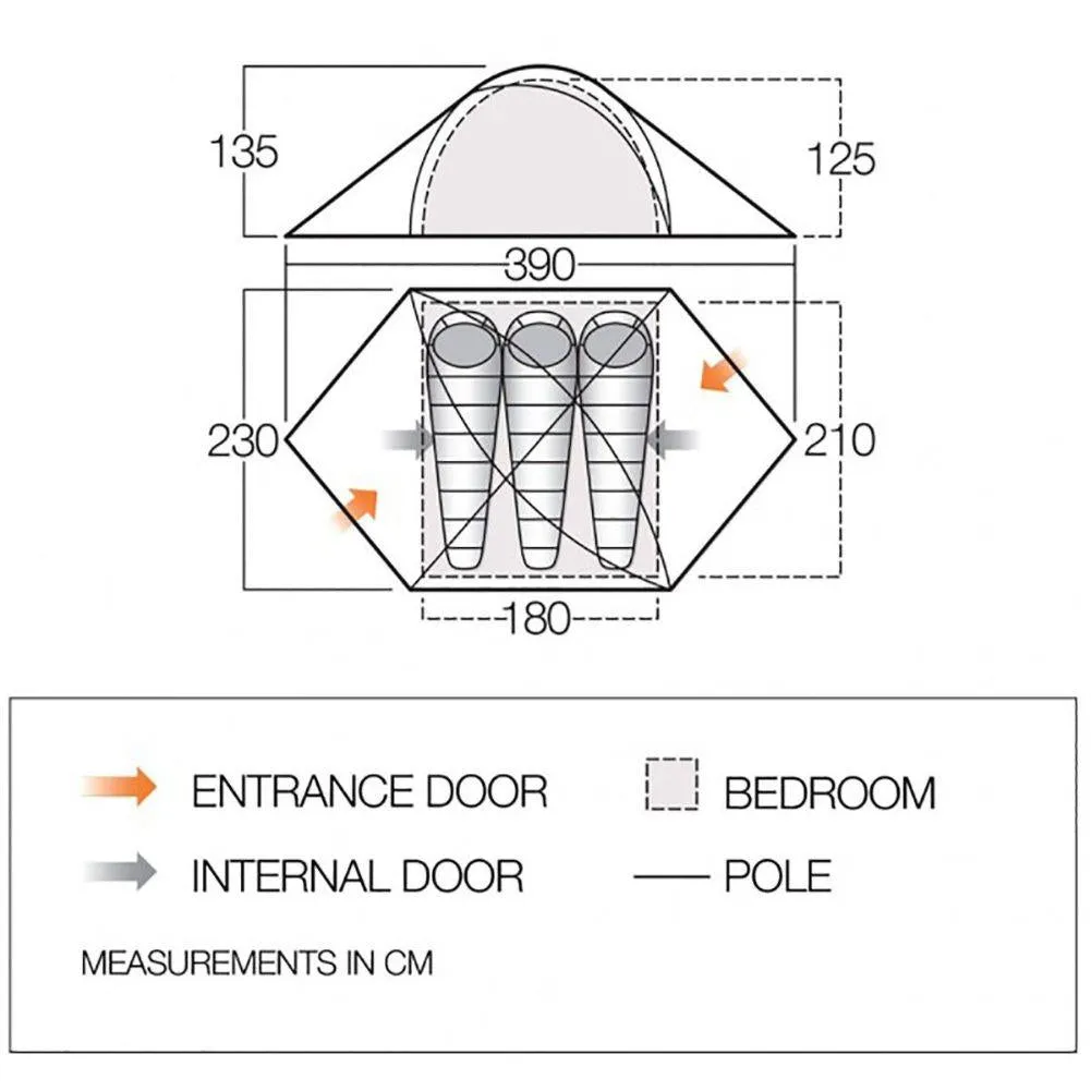 Vango Halo 300 Eco Tent - 3 Man Semi-Geodesic Trekking Tent (2022)