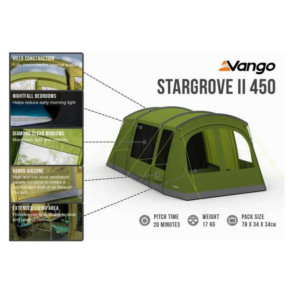 Vango Stargrove 11 450 Poled Tent - 4 Man Family Tent (2022)