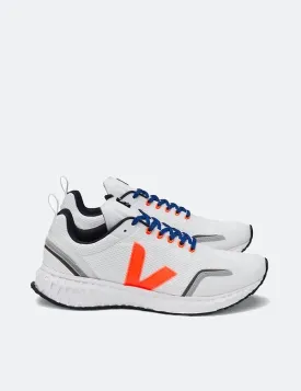 Veja - Condor Mesh Sneaker in White Orange Fluo