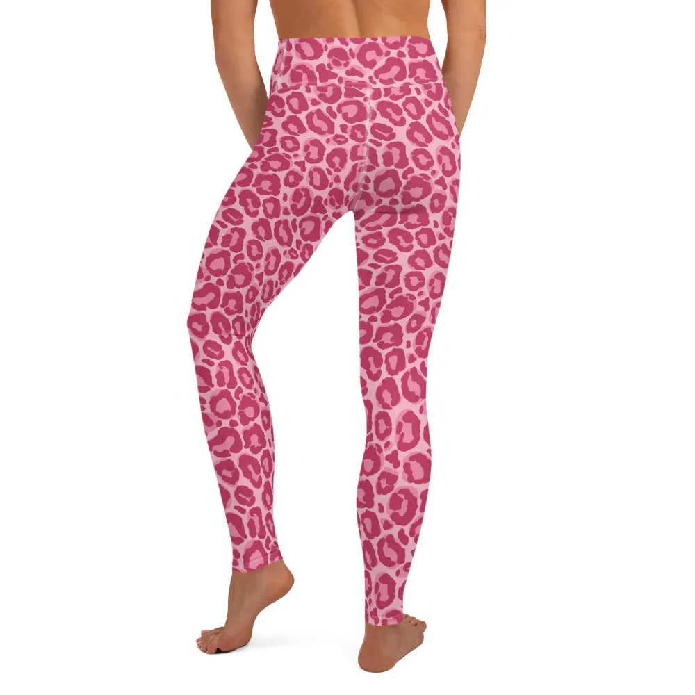 Yoga Leggings Pink Leopard